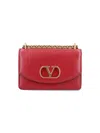 Valentino Garavani Vain Vlogo Leather Shoulder Bag In Red