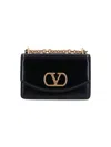 Valentino Small Leather Shoulder Bag With Adjustable Chain-link Strap In Black
