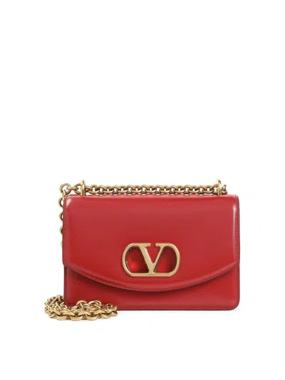 Valentino Garavani Garavani Vain Small Shoulder Bag In Shiny Calfskin Woman Rosso Valentino Uni