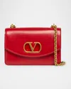 Valentino Garavani Vain Vlogo Leather Shoulder Bag In Red