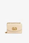 Valentino Vain Leather Shoulder Bag With Vlogo Signature Detail In White
