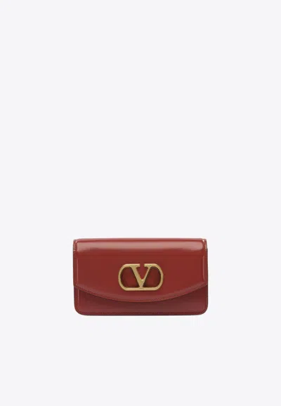 Valentino Garavani Vain Vlogo Signature Clutch In Red