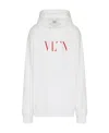 Valentino Cotton Sweatshirt With Vltn Logo In White