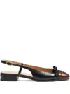 Valentino Garavani Women Two-tone Leather Valet Du Roe Ballerinas