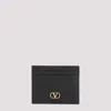 Valentino Valenitno Garavani Signature V-logo Card Case In Black