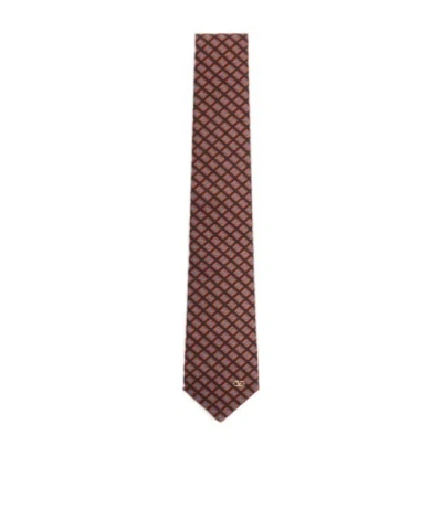 Valentino Garavani Valentie Cotton Jacquard Tie With Chamber Pattern And Vlogo Signature Detail In Burgundy