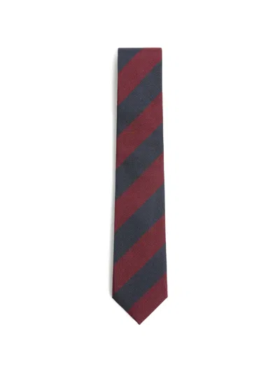 Valentino Garavani Valentie Jacquard Regimental Silk Tie In Animal Print