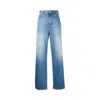 Valentino Light Blue Denim Trousers With V Gold Detail In 蓝色的