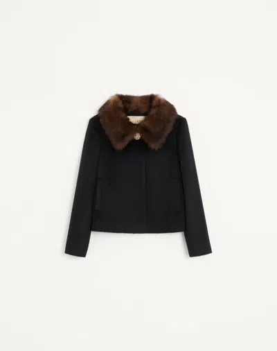Valentino Baby Camel Drap Jacket Woman Black 38