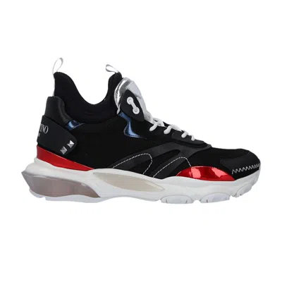 Pre-owned Valentino Garavani Valentino Valentino Bounce 'black Silver Foil' | Men's Size 41.5