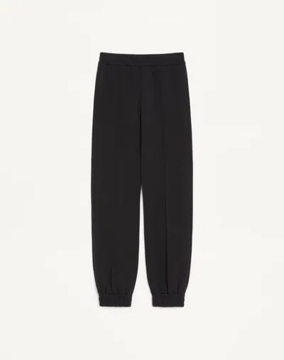 Valentino Cotton Jogging Trousers With Vgold In Black