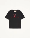 Valentino Crew Neck Short Sleeve T-shirt Design In Black