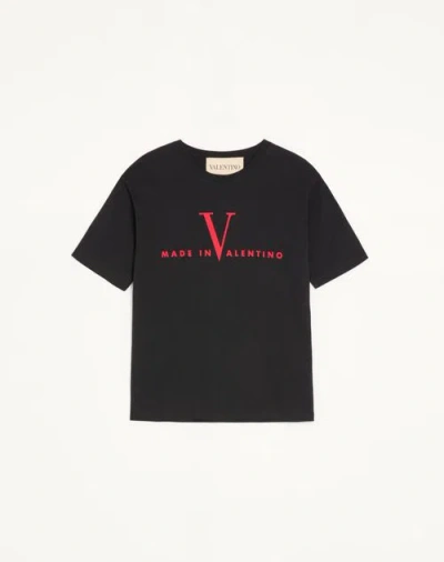 VALENTINO VALENTINO VALENTINO COTTON T-SHIRT WITH MADE IN VALENTINO PRINT