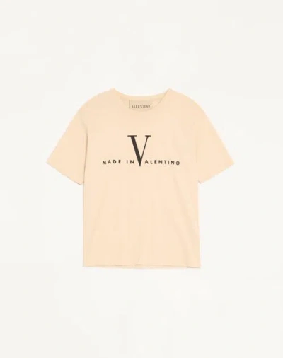 VALENTINO VALENTINO VALENTINO COTTON T-SHIRT WITH MADE IN VALENTINO PRINT