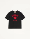 Valentino Garavani Cotton T-shirt With Panther Print In Black