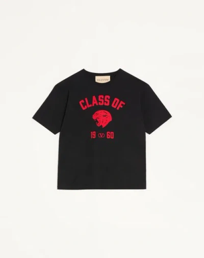 VALENTINO VALENTINO VALENTINO COTTON T-SHIRT WITH PANTHER PRINT