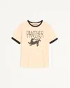 Valentino Garavani Butter-colored T-shirt With Panther Print In Brown