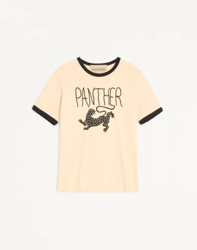 VALENTINO VALENTINO VALENTINO COTTON T-SHIRT WITH PANTHER PRINT