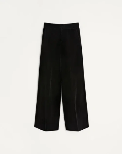Valentino Cotton Velvet Trousers In Black