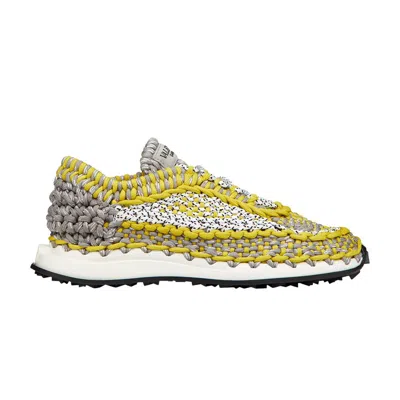 Pre-owned Valentino Garavani Valentino Valentino Crochet Sneakers 'yellow' | Men's Size 44