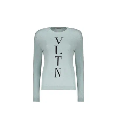 Valentino Garavani Logo Sweater In Blue