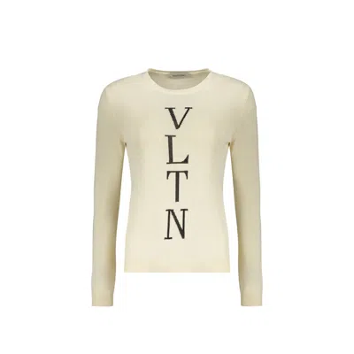 Valentino Garavani Logo Sweater In Sand
