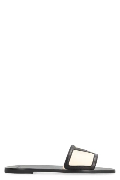 Valentino Garavani Valentino  - Viva Superstar Leather Slides In Black