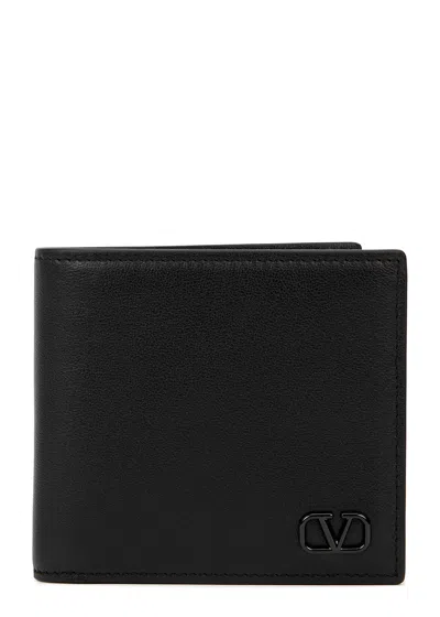 Valentino Garavani Valentino  Vlogo Black Leather Wallet