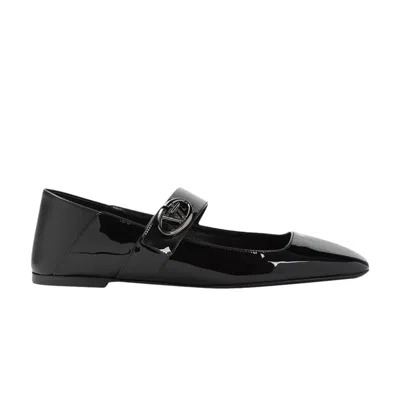 Pre-owned Valentino Garavani Valentino  Wmns Vlogo Locker Mary Jane Flat 'black' | Women's Size 39