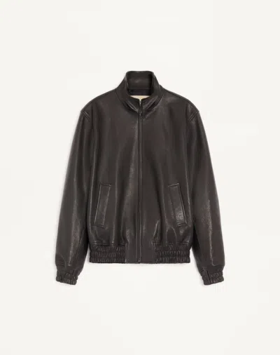 Valentino Leather Jacket In Black