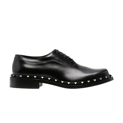 Pre-owned Valentino Garavani Valentino Valentino M-way Rockstud Derby 'black' | Men's Size 40