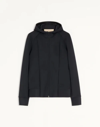 Valentino Neoprene Hoodie With Embossed Vlogo