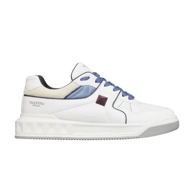 Pre-owned Valentino Garavani Valentino Valentino One Stud Low 'white Blue' | Men's Size 40