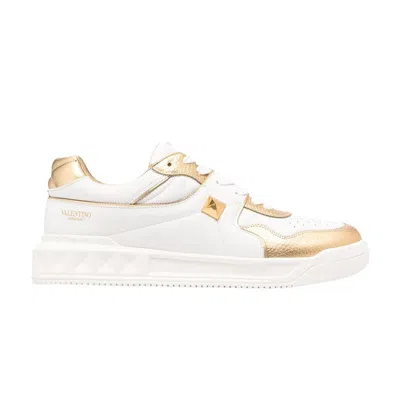 Pre-owned Valentino Garavani Valentino Valentino One Stud Low 'white Brass' | Men's Size 45