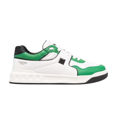 Pre-owned Valentino Garavani Valentino Valentino One Stud Low 'white Green' | Men's Size 44