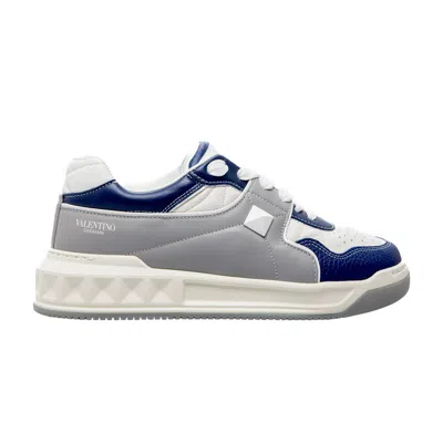 Pre-owned Valentino Garavani Valentino Valentino One Stud Low 'white Grey Blue' | Men's Size 45