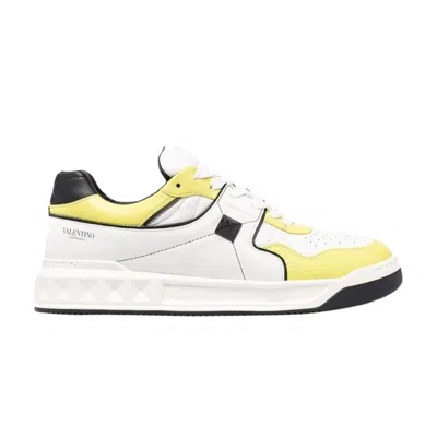 Pre-owned Valentino Garavani Valentino Valentino One Stud Low 'white Yellow' | Men's Size 44