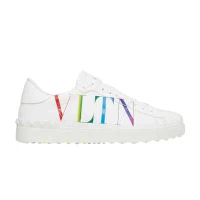 Pre-owned Valentino Garavani Valentino Valentino Open Sneaker 'logo Print - White Multi' | Men's Size 40.5