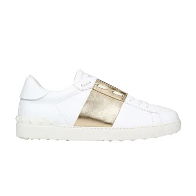 Pre-owned Valentino Garavani Valentino Valentino Open Sneaker 'platinum Metallic Band' | White | Men's Size 40