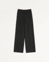 Valentino Pinstripe Trousers In Wool And Silk In Black