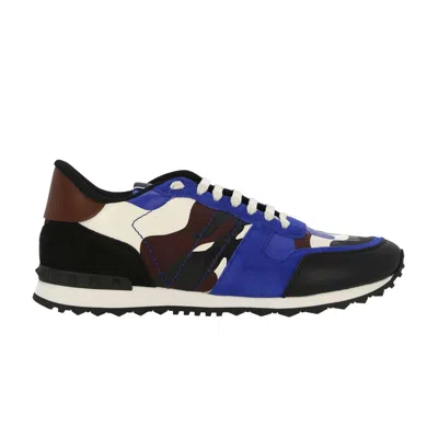 Pre-owned Valentino Garavani Valentino Valentino Rockrunner 'acid Blue Camo' | Men's Size 42