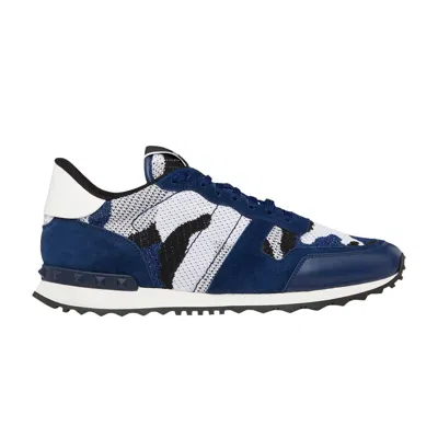 Pre-owned Valentino Garavani Valentino Valentino Rockrunner 'blue Camo' | Men's Size 44