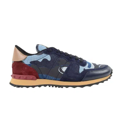 Pre-owned Valentino Garavani Valentino Valentino Rockrunner 'denim Camo' | Blue | Men's Size 45