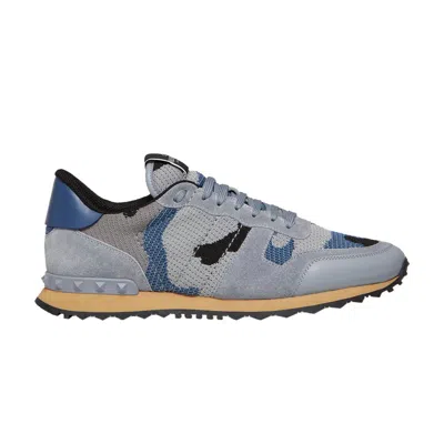 Pre-owned Valentino Garavani Valentino Valentino Rockrunner 'grey Indigo Camo' | Blue | Men's Size 45.5