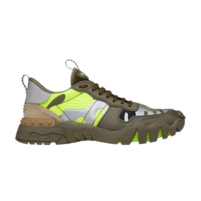 Pre-owned Valentino Garavani Valentino Valentino Rockrunner Plus 'camo - Lime' | Green | Men's Size 42