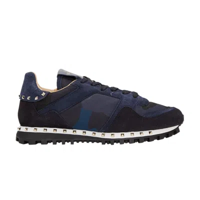 Pre-owned Valentino Garavani Valentino Valentino Rockstud 'camo - Navy' | Blue | Men's Size 43