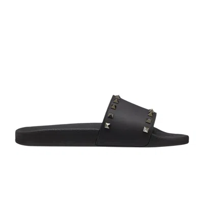 Pre-owned Valentino Garavani Valentino Valentino Rockstud Slide 'black' | Men's Size 45