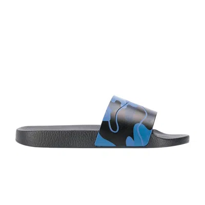 Pre-owned Valentino Garavani Valentino Valentino Rubber Slider 'blue Camo' | Black | Men's Size 44