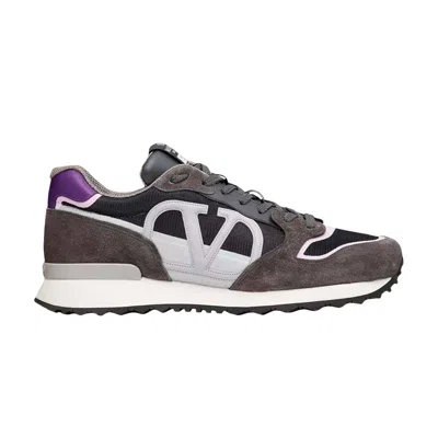 Pre-owned Valentino Garavani Valentino Valentino V Logo Pace Sneaker 'dark Brown Purple' | White | Men's Size 43