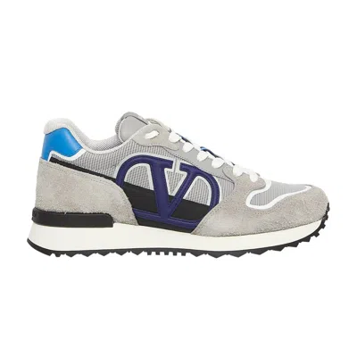 Pre-owned Valentino Garavani Valentino Valentino V Logo Pace Sneaker 'grey Blue' | Men's Size 44 In Gray